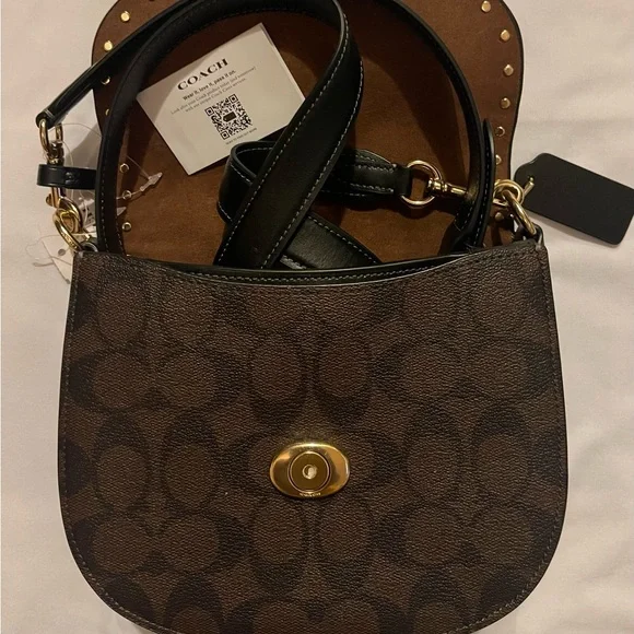 Coach Morgan Saddle Bag w/ Signature Canvas. NWT - Picture 3 of 5